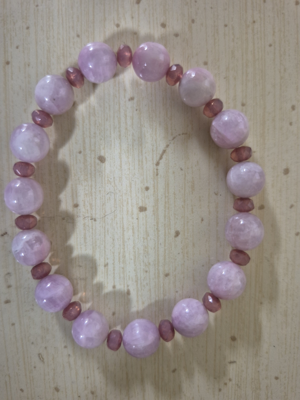 Genuine AA Kunzite Crystal Stretch Bracelet - Heart Chakra Self Love 6.75"